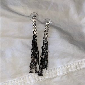 Black & diamond dangling earrings!